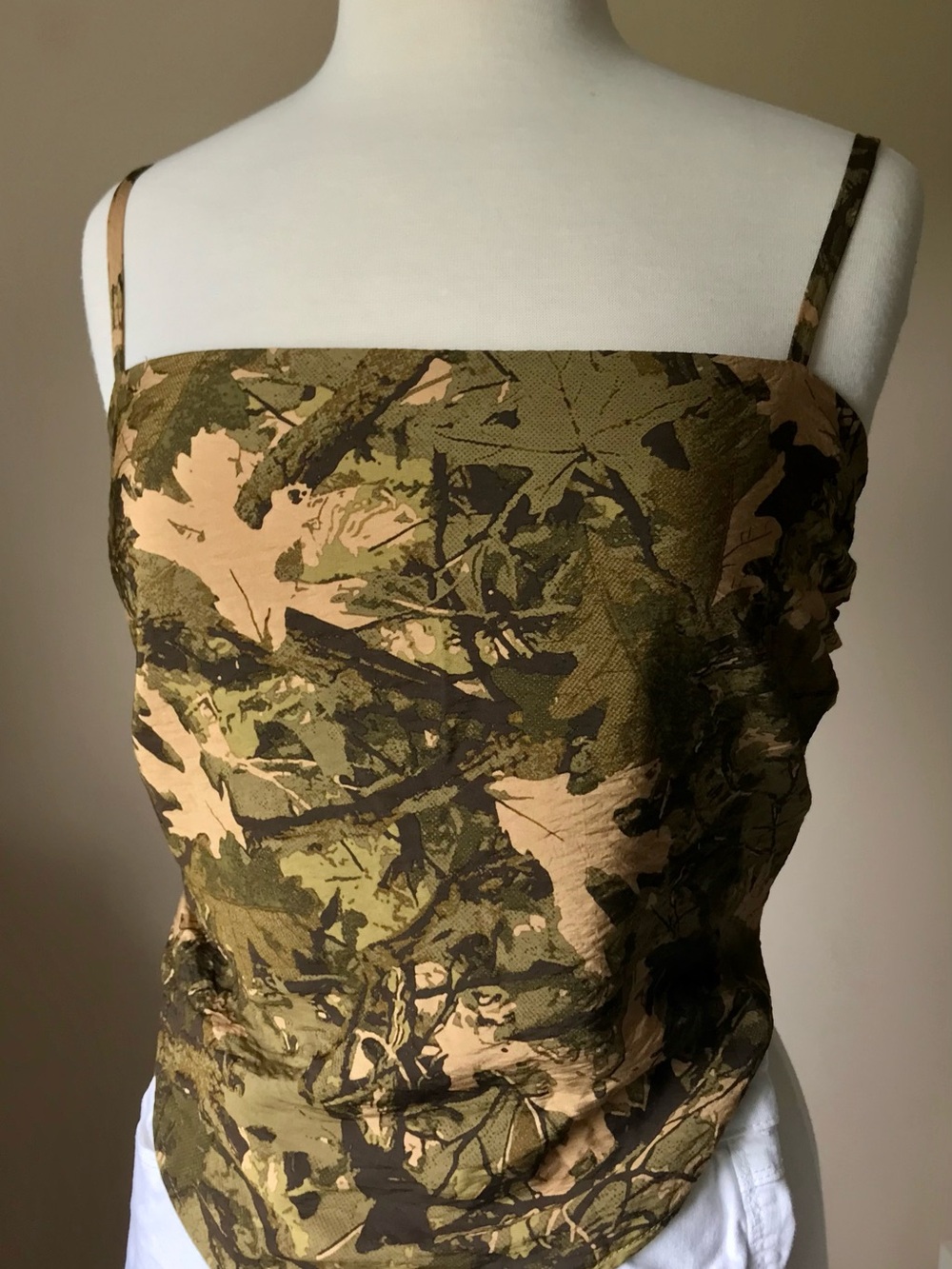 Lee Olive Green Camo Spaghetti Strap Camisole